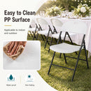 Foldable Plastic Dining Chairs Set of 6 with Ergonomic Backrest