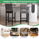 38.5/43.5 Inch Set of 2 Counter Height Chairs with Solid Rubber Wood Frame