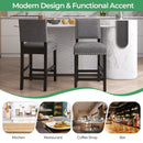 38.5/43.5 Inch Set of 2 Counter Height Chairs with Solid Rubber Wood Frame