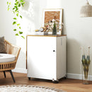 Folding Sewing Table with Charging Station and Casters
