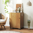 Folding Sewing Table with Charging Station and Casters