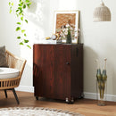 Folding Sewing Table with Charging Station and Casters
