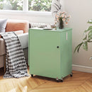 Folding Sewing Table with Charging Station and Casters