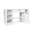 Sewing Table with Power Outlets and Storage Drawers