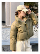 Women Winter Cropped Jacket β Warm Cotton-Padded Puffer Coat