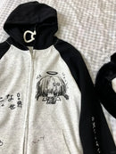 Zip Up Hoodie Cartoon Japanese – Grunge Anime Y2K Streetwear