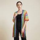 Shimmer Mesh Pride Scarf Wrap in Rainbow Stripe | Unisex Summer Shawl LGBTQ Pride