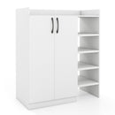 Shoe Cabinet with 2 Doors Shoe Storage Organizer with 2 Adjustable Inner Shelves-White
