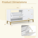 Shoe Storage Bench Narrow Entryway Bench with 2 Flip Drawers Adjustable Shelves-White