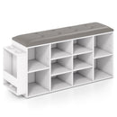 Shoe Storage Bench with Umbrella Stand and Adjustable Shelf