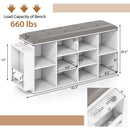 Shoe Storage Bench with Umbrella Stand and Adjustable Shelf