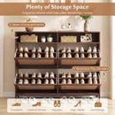 Shoe Storage Cabinet with 4 Flip Drawers Narrow Freestanding Shoe Organizer with Adjustable Shelves