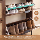 Shoe Storage Cabinet with 4 Flip Drawers Narrow Freestanding Shoe Organizer with Adjustable Shelves