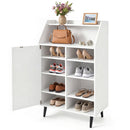 Shoe Storage Cabinet with Adjustable Shelves - White