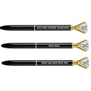 Shut Up And Kiss Me Black Gem Pen Set of 6 | Giftable Quote Pens