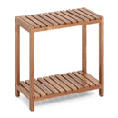 2/3-Tier Side Table Teak Wood Stand Utility Storage Shelf-3