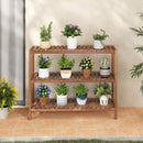 2/3-Tier Side Table Teak Wood Stand Utility Storage Shelf-3