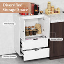 Sideboard Buffet Cabinet 2-Door Serving Cupboard with Drawers-White