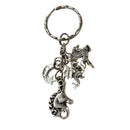 Silver Unicorn Fantasy Charms Lightweight Keychain in Silver