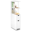 Slim Storage Freestanding Bathroom Cabinet with Open Shelves-White