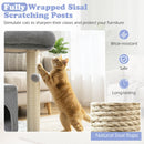 Small Cat Tree with Large Padded Plush Perch for Indoor Cats