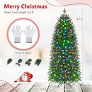 7.4 ft Pre-Lit Pencil Christmas Tree with 220 RGB LED Lights