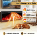 Smart WiFi Electric Fireplace Wall Mounted & Recessed 750W/1500W Heater