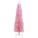 Snow Flocked 7 FT Artificial Pink Xmas Tree with 635 Branch Tips
