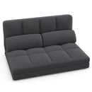Floor Sofa Bed with 6 Positions Adjustable Backrest Skin-friendly Velvet Cover