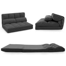 Floor Sofa Bed with 6 Positions Adjustable Backrest Skin-friendly Velvet Cover