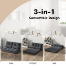 Floor Sofa Bed with 6 Positions Adjustable Backrest Skin-friendly Velvet Cover