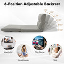Floor Sofa Bed with 6 Positions Adjustable Backrest Skin-friendly Velvet Cover