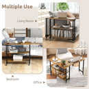 360° Rotating Sofa Side Table with 2-Tier Storage Shelves