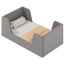Soft Velvet Fabric Toddler Bed Frame with Safety Rails