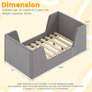 Soft Velvet Fabric Toddler Bed Frame with Safety Rails