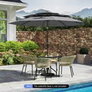 10 Feet Solar Patio Umbrella with 32 LED Lights 3-Tier Vented Top