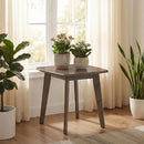 Solid Wood Side Table Square End Table with Thickened Top and Curved Edge