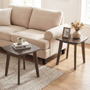 Solid Wood Side Table Square End Table with Thickened Top and Curved Edge