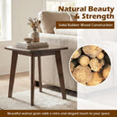 Solid Wood Side Table Square End Table with Thickened Top and Curved Edge