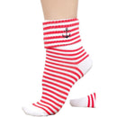Sourpuss Anchor Socks Set of Two | Nautical Red Striped & Black Ankle Socks Women’s Size 5-10