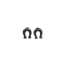 Sourpuss Earrings | Horseshoe Studs Black Gunmetal | Rockabilly Lucky Charm Jewelry