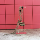 Sourpuss "Good Luck” Horseshoe Necklace with Red Rhinestones & Black Star Charms