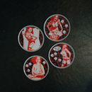 Sourpuss Nudie Coasters | Rockabilly Pin-Up Girls Set of Four | Metal & Cork Retro Drinkware with Storage Tin