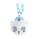 Sourpuss Oversize Sailor Cat Necklace | Chunky Retro Kitsch Cat Pendant Jewelry