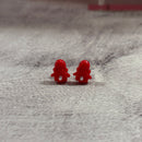 Sourpuss Red Octopus Earrings | Nautical Studs Rockabilly Jewelry | Alternative Sailor Accessories