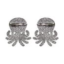Sourpuss Silver Glitter Octopus Hair Clips Set of 2 | Nautical Rockabilly Hair Accessories