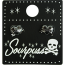 Sourpuss True Love Stud Earrings | Tattoo Heart Jewelry | Rockabilly Romantic Accessories