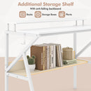 Space Saving Computer Desk with Monitor Stand and Extra Storage Shelf for Work Study