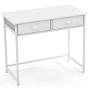 Space Saving Home Office Desk with 2 Fabric Drawers and 4 Hanging Hooks