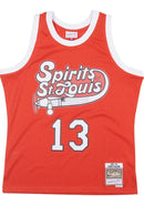 Moses Malone Spirits of St. Louis Mitchell & Ness Orange 1975-76 Hardwood Classics Swingman Jersey